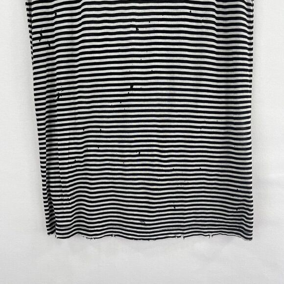 AG Adriano Goldschmied Top Womens XS Black Striped Comfy Casual Fitted Grunge - Picture 6 of 16